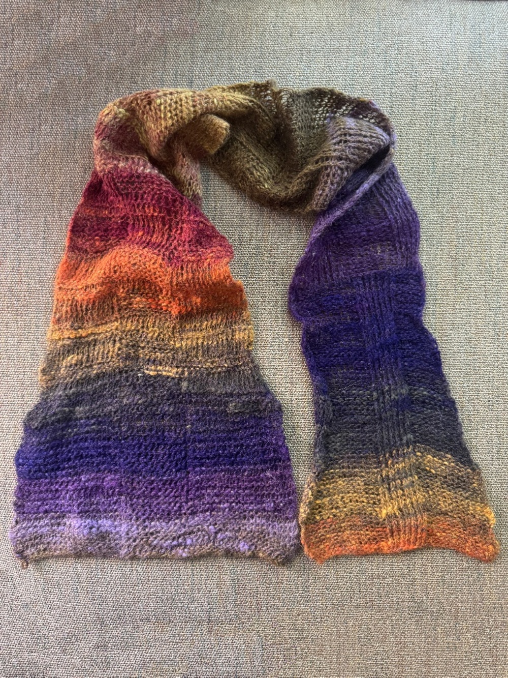 Super Wonky Handknit Small Scarf